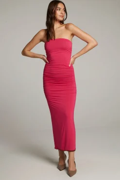 Online Panama Coffee And Raspberry Reversible Midi Dress Women Loungewear|Dresses