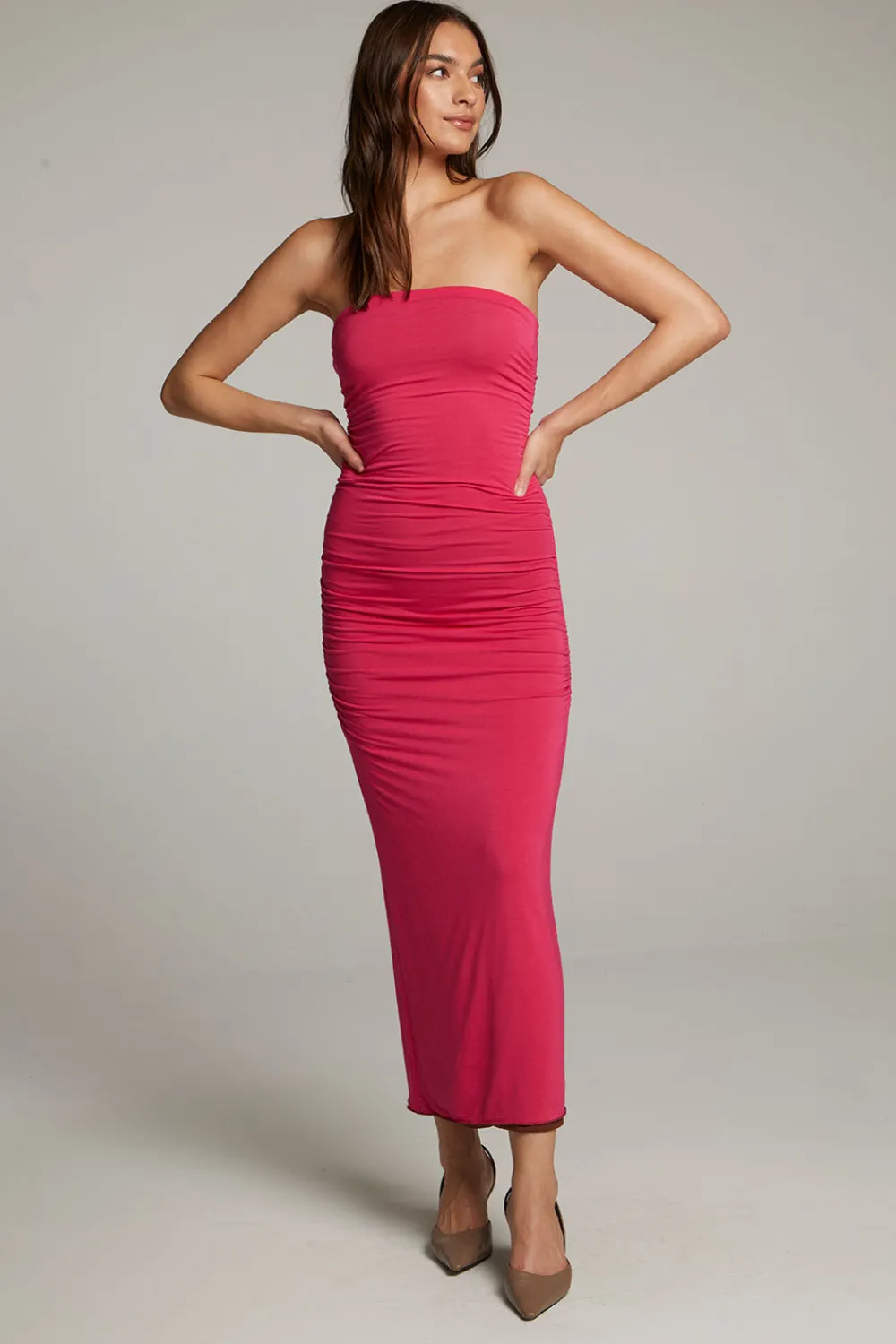 Online Panama Coffee And Raspberry Reversible Midi Dress Women Loungewear|Dresses