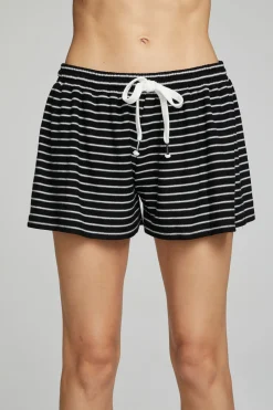 Online Paseo Shorts - Black And White Stripe Women Loungewear|Bottoms