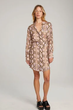 Hot Paxton Python Print Mini Dress Women Loungewear|Dresses