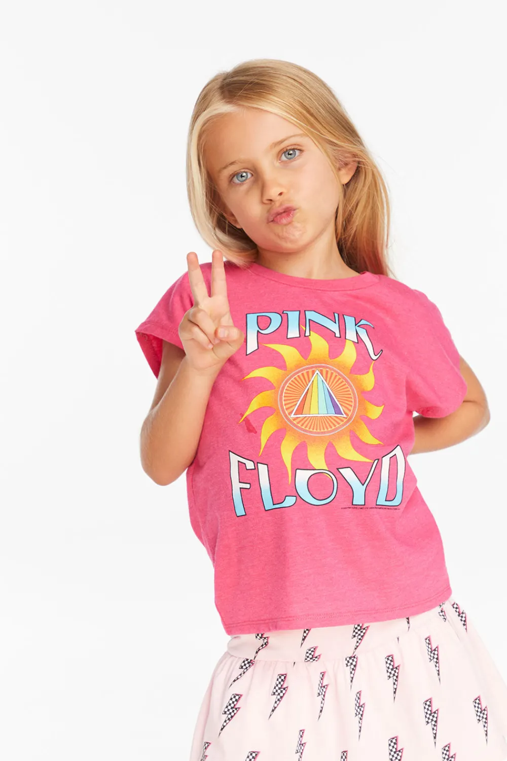 Hot Pink Floyd Prism Sun Girls Tee Women/Kids Girls|Music