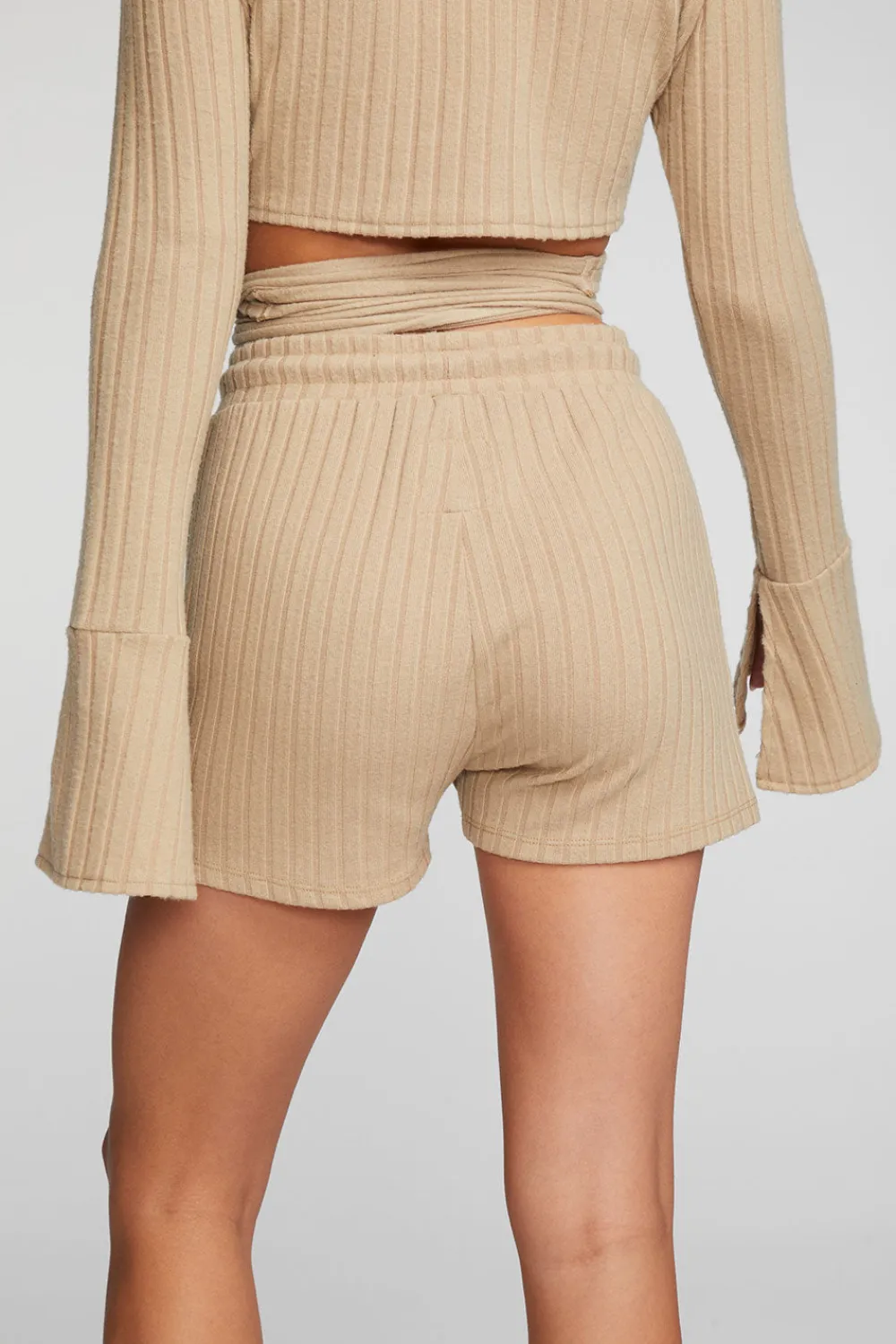 Store Poor Boy Rib Shorts With Shoestring Tie Women Loungewear|Bottoms