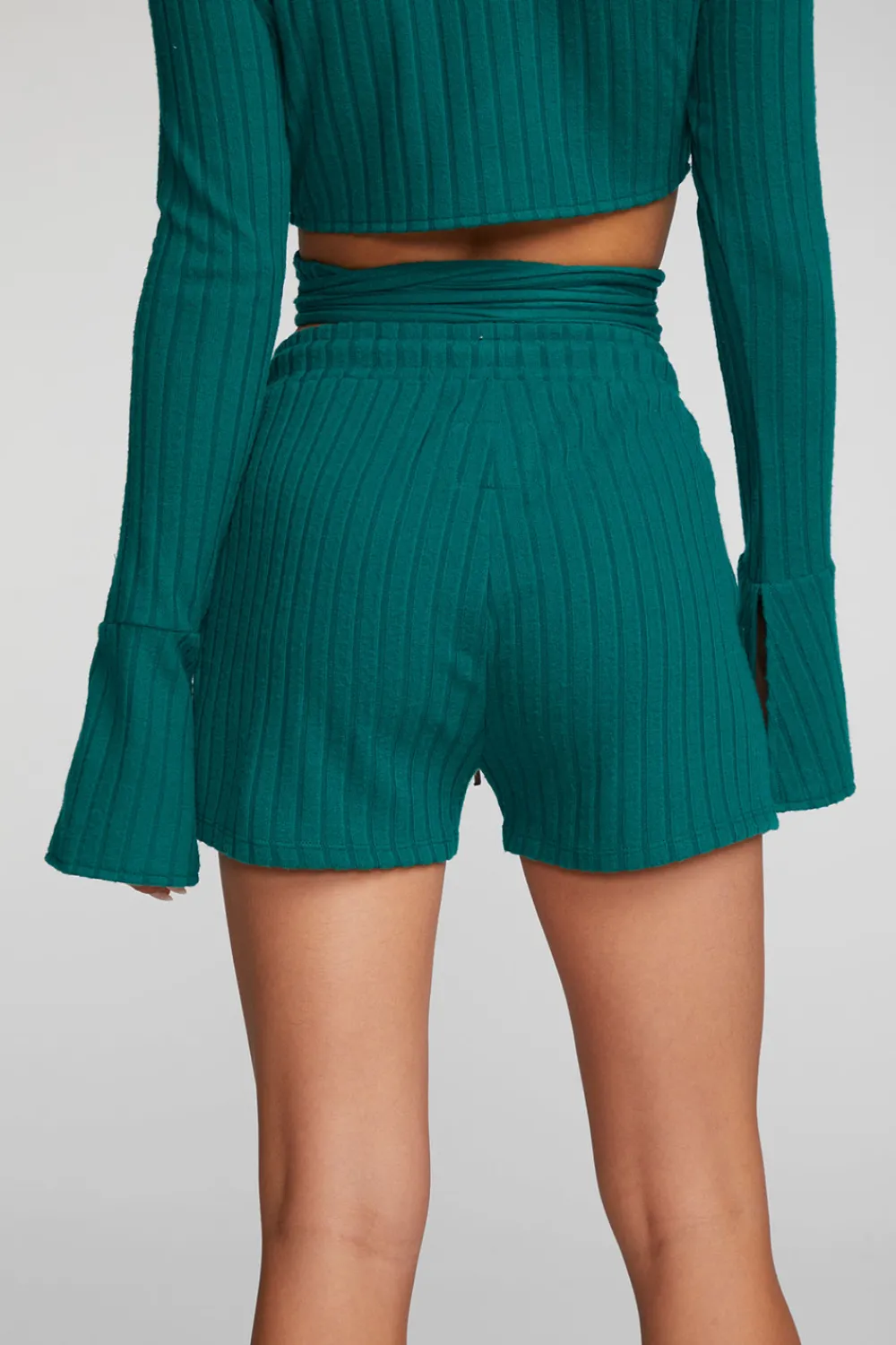 Store Poor Boy Rib Shorts With Shoestring Tie Women Loungewear|Bottoms