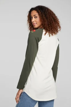 Clearance Poppy Embroidery Football Long Sleeve Women Loungewear|Graphics