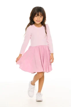 Shop Puff Long Sleeve Dress With Twirl Skirt Kids Girls