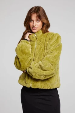 Flash Sale Puff Sleeve Green Olive Jacket Women Outerwear|Loungewear