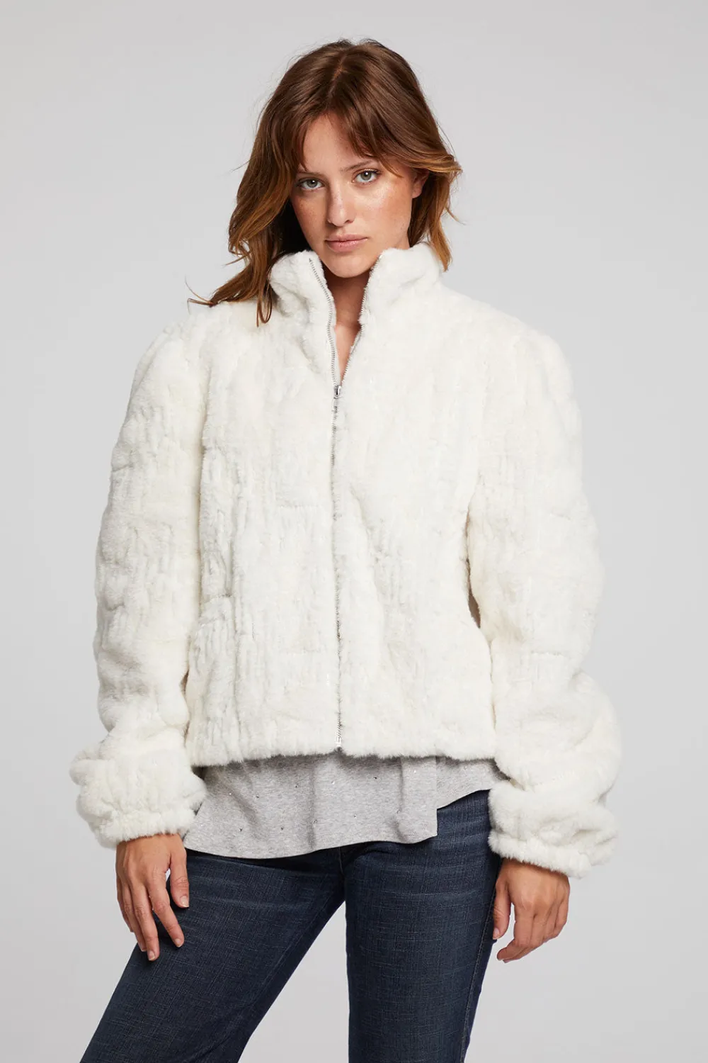 Online Puff Sleeve Starry White Jacket Women Outerwear|Loungewear