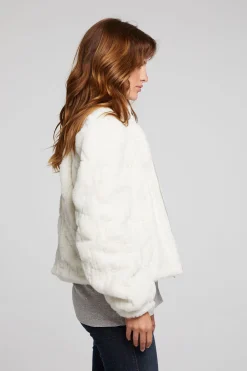 Online Puff Sleeve Starry White Jacket Women Outerwear|Loungewear