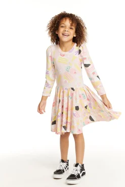 New Puff Sweet Treats Long Sleeve Dress With Twirl Skirt Kids Girls
