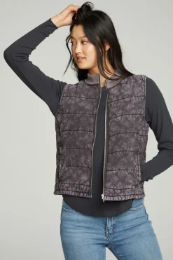 Fashion Quilted Mock Neck Puffer Vest Women Outerwear|Tops