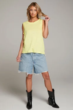 New Raw Edge Lemon Muscle Tank Women Loungewear|Tops
