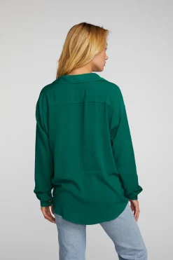 Hot Rayon Woven Long Sleeve Button Down Women Loungewear|Tops