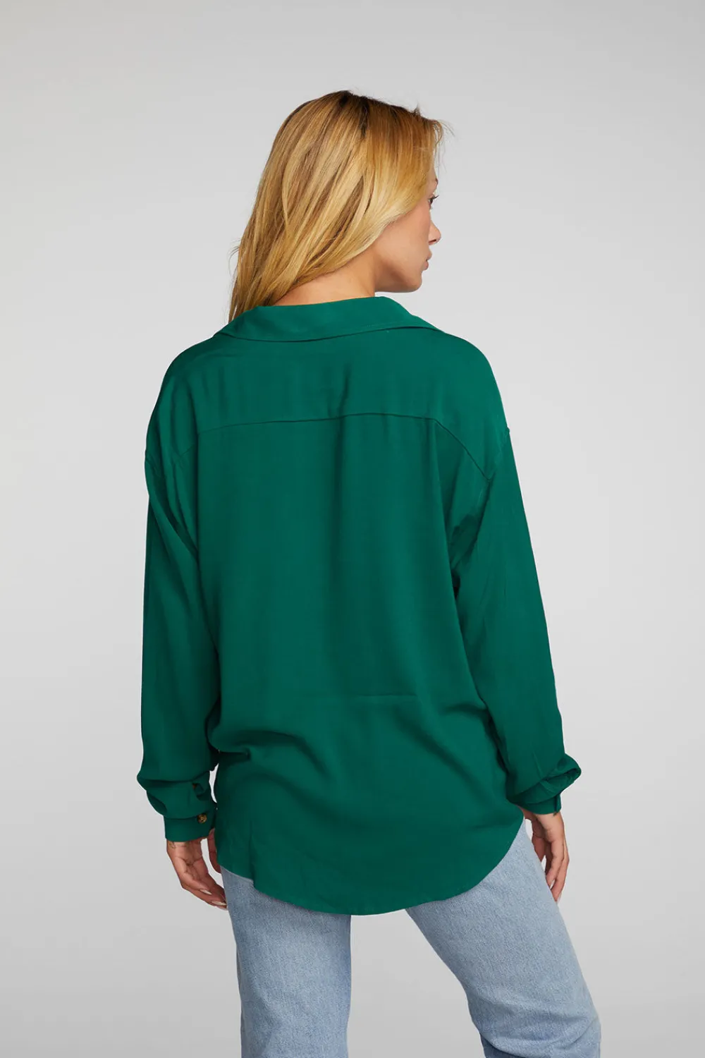 Hot Rayon Woven Long Sleeve Button Down Women Loungewear|Tops