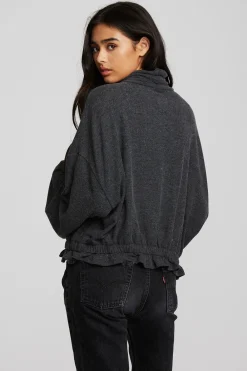 Cheap Recycled Bliss Knit Cropped Pullover With Elastic Waist & Sleeve Women Tops