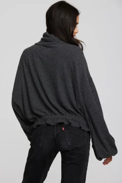 Cheap Recycled Bliss Knit Cropped Pullover With Elastic Waist & Sleeve Women Tops