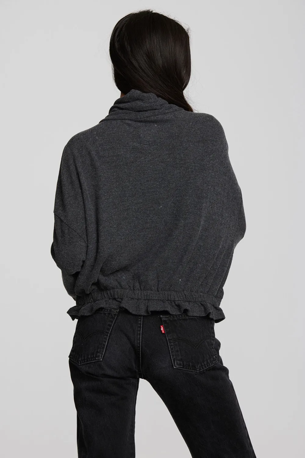 Cheap Recycled Bliss Knit Cropped Pullover With Elastic Waist & Sleeve Women Tops