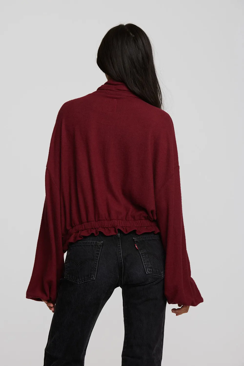 Online Recycled Bliss Knit Cropped Pullover With Elastic Waist & Sleeve Women Tops
