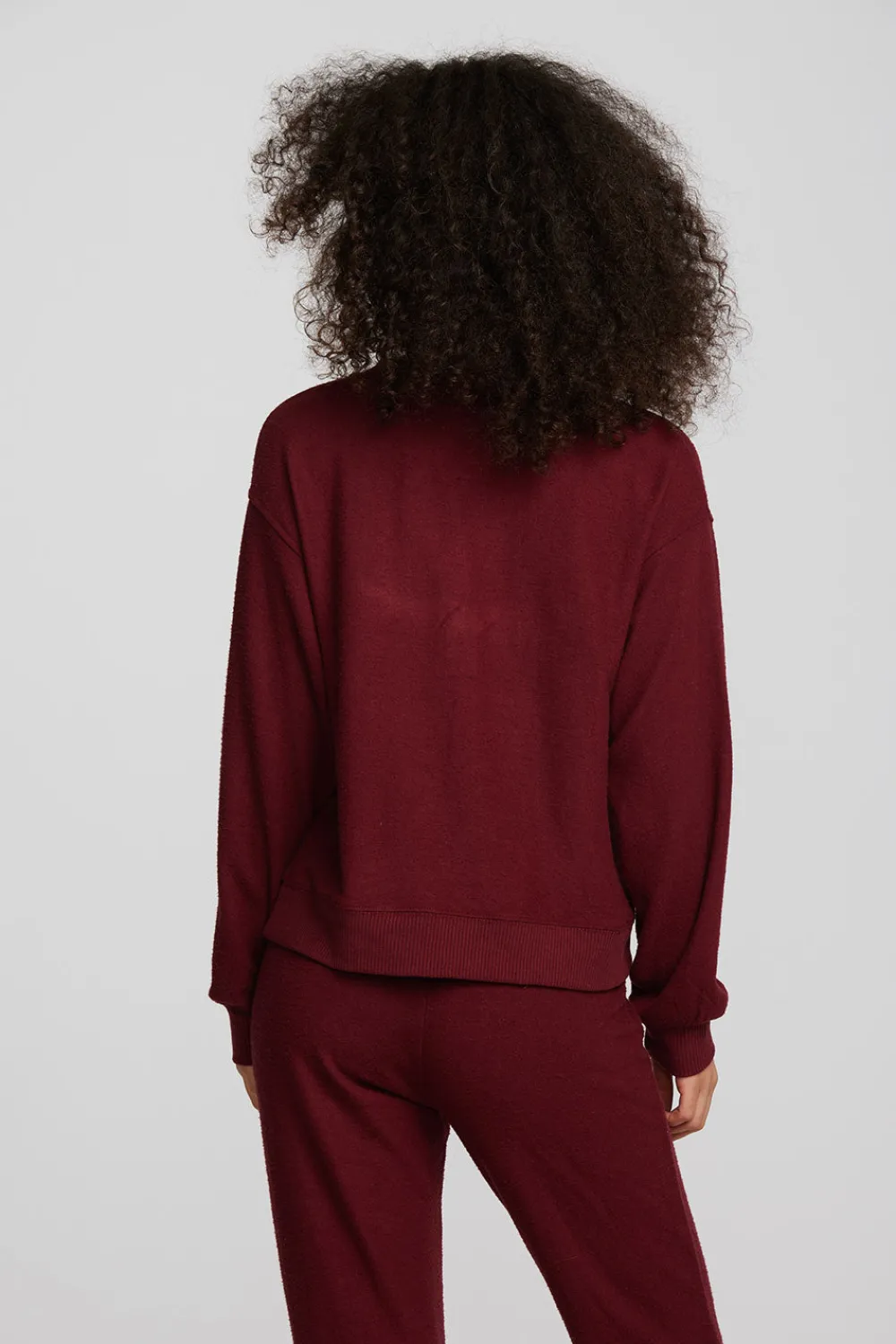 New Recycled Bliss Knit Long Sleeve Henley With Rib Women Loungewear|Tops