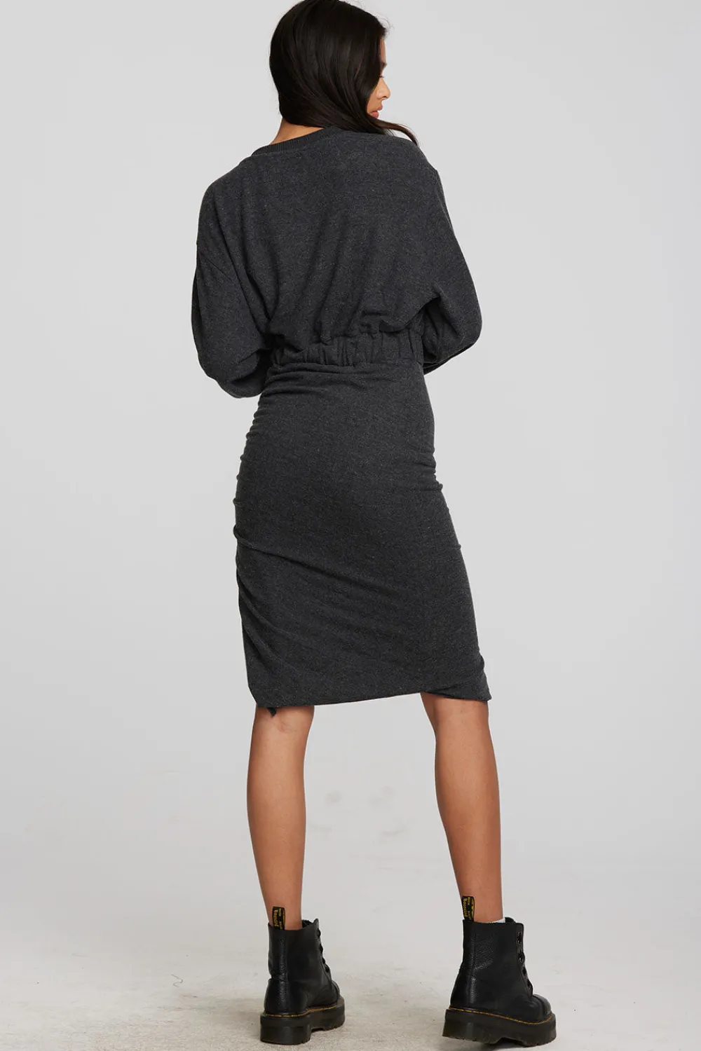 Store Recycled Bliss Knit Midi Dress With Shirring Women Dresses