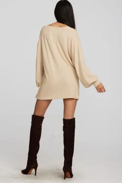 Hot Recycled Bliss Knit V-neck Tunic With Button Side Seam Women Tops