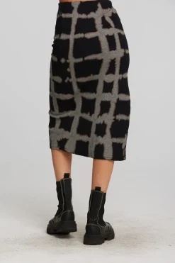 Online Recycled Vintage Rib Midi Skirt With Shirring And Side Slit Women Bottoms