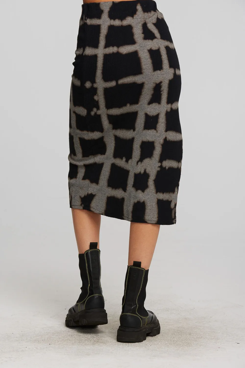 Online Recycled Vintage Rib Midi Skirt With Shirring And Side Slit Women Bottoms