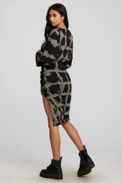 Best Sale Recycled Vintage Rib Midi Dress With Shirring And Side Slit Women Loungewear|Dresses