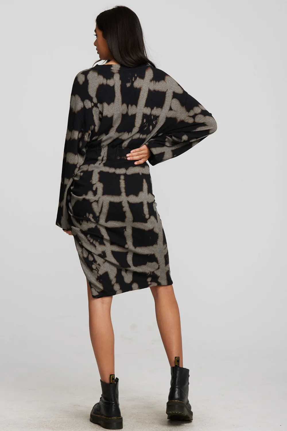 Best Sale Recycled Vintage Rib Midi Dress With Shirring And Side Slit Women Loungewear|Dresses