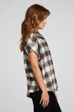 Best Sale Rhythm Americana Plaid Button Down Women Loungewear|Tops
