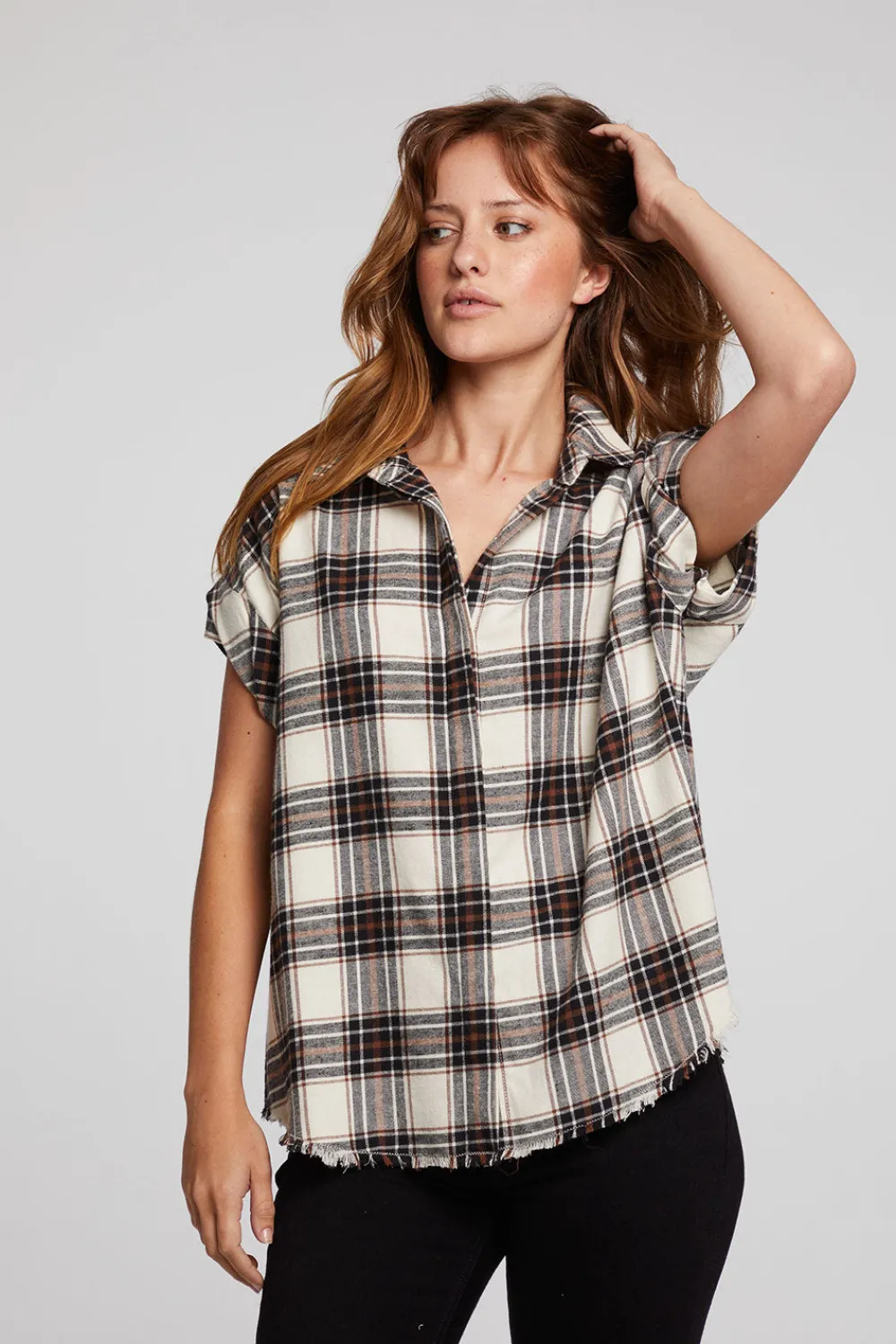 Best Sale Rhythm Americana Plaid Button Down Women Loungewear|Tops