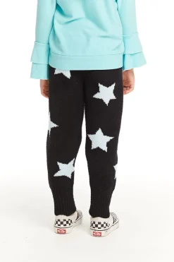 Outlet Ribbed Panel Licorice Star Legging Kids Girls