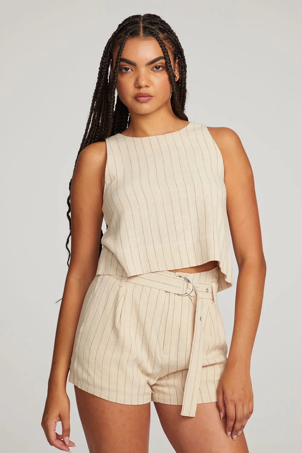 Store Riley White Pinstripe Tank Women Loungewear|Tops