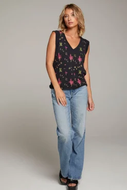 Online Rolled Night Palm Armhole V-neck Muscle Tank Women Loungewear|Tops
