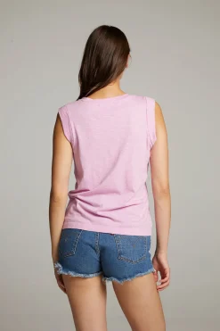 New Rolled Pastel Lavender Armhole V-neck Muscle Tank Women Loungewear|Tops