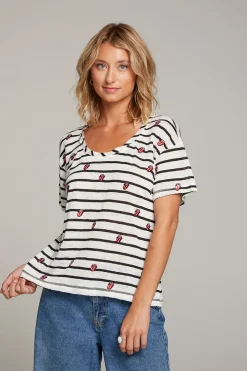 Online Rolling Stones All Over Logo Tee Women Loungewear|Music