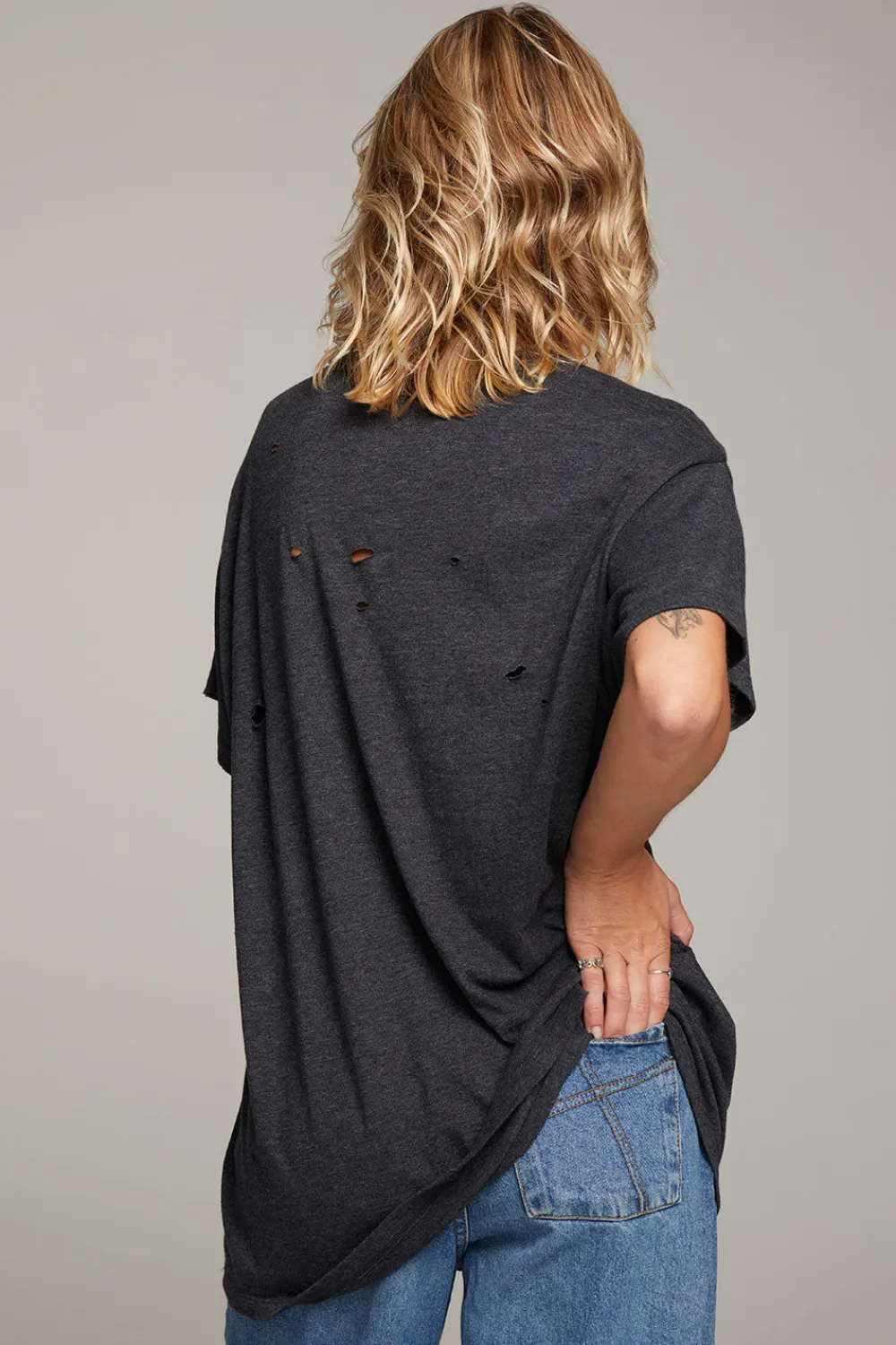 Best Sale Rolling Stones Classic Logo Distressed Tee Women Loungewear|Music