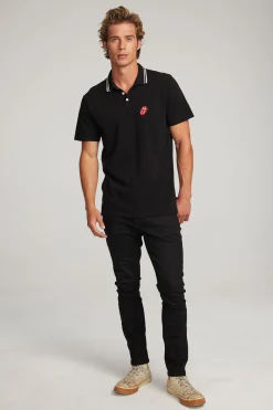Flash Sale Rolling Stones Embroidered Logo Mens Polo Tee Women Music
