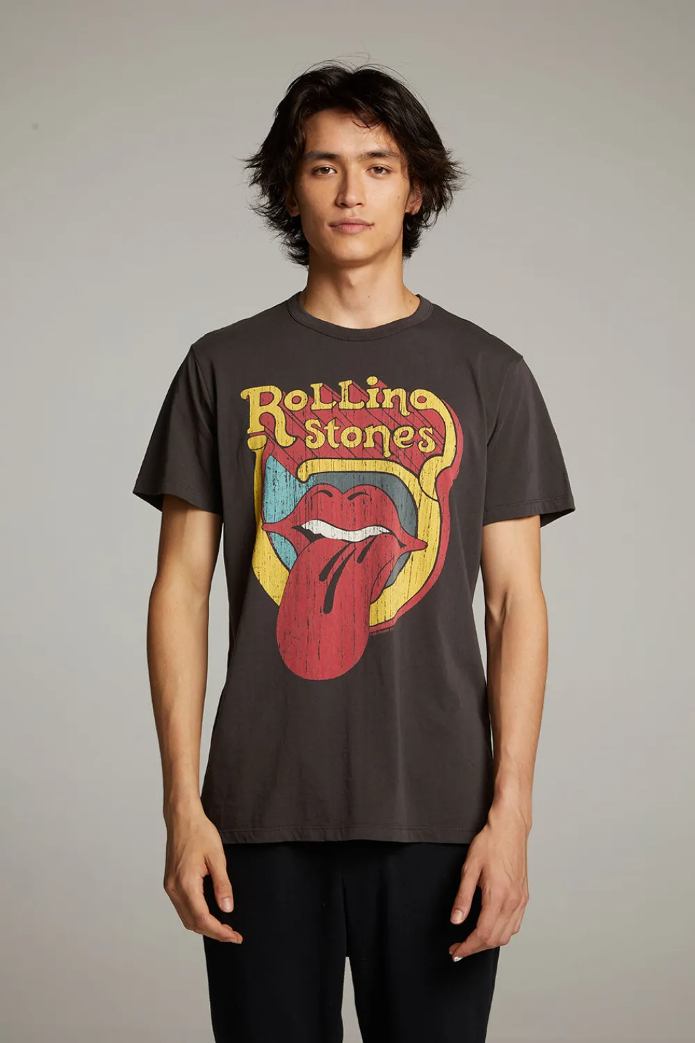 Cheap Rolling Stones Retro Logo Crew Neck Tee Women Tops|Music