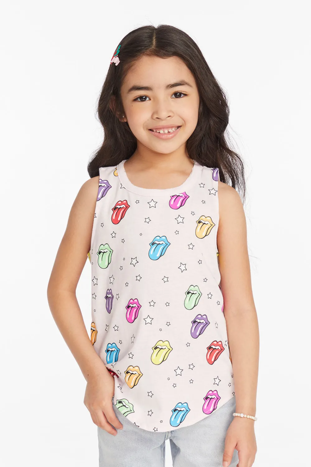 Hot Rolling Stones Tongue Logo Girls Muscle Tee Women/Kids Girls|Music
