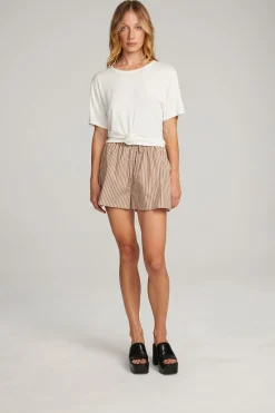 New Rosebud White Tee Women Loungewear|Tops