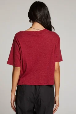 Fashion Rover Blood Red Tee Women Loungewear|Tops