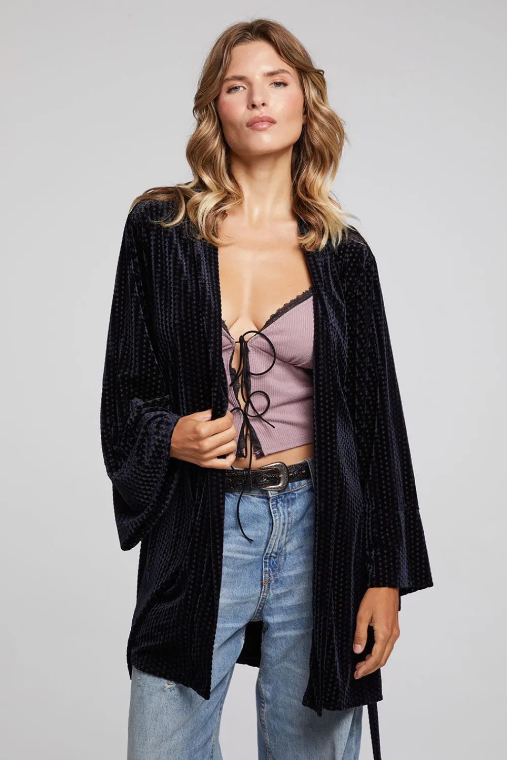 Online Salina Check Burnout Kimono Women Loungewear|Tops