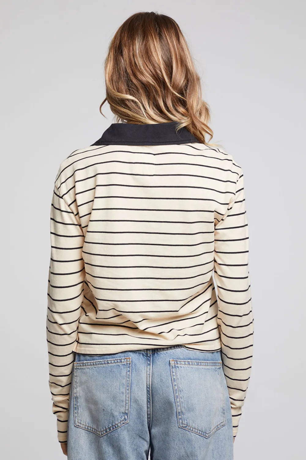 Shop Sausalito Black Sand Stripe Long Sleeve Women Loungewear|Tops