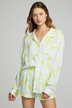 Clearance Saville Button Down - Baby Blue Daisy Floral Women Outerwear|Loungewear