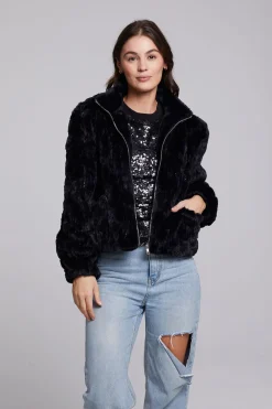 Cheap Sequin Faux Fur Puff Sleeve Jacket Women Outerwear|Loungewear