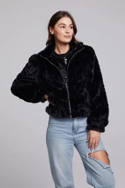 Cheap Sequin Faux Fur Puff Sleeve Jacket Women Outerwear|Loungewear