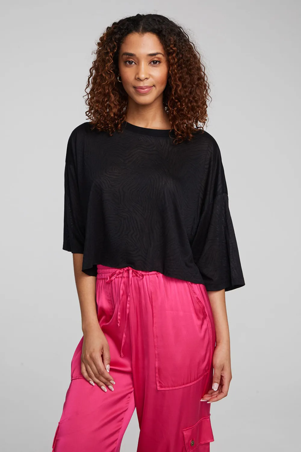 Sale Shine Shadow Black Tee Women Loungewear|Tops