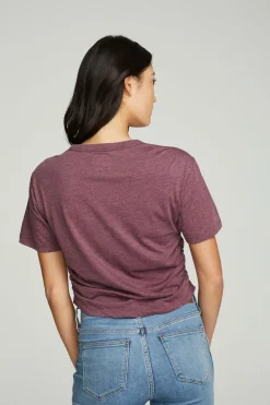 Outlet Short Sleeve Crew Neck Shirred Side Tee Women Tops