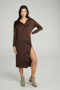 New Side Slit Midi Skirt Women Bottoms|Dresses