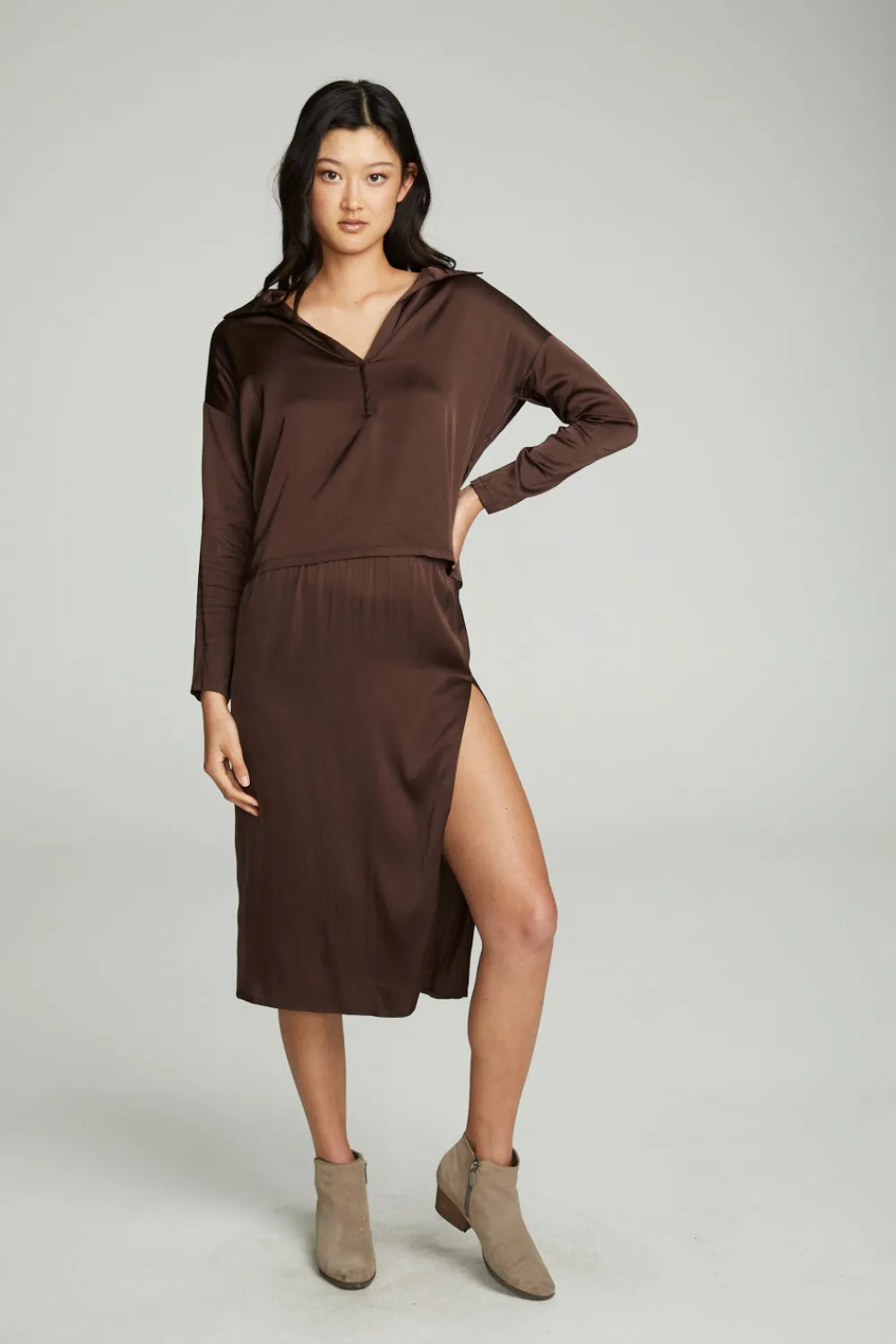 New Side Slit Midi Skirt Women Bottoms|Dresses